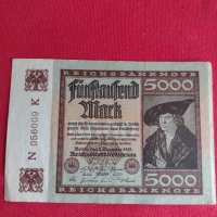 Райх банкнота 5000 марки 1922г. Уникат перфектно състояние за колекционери - 27434, снимка 1 - Нумизматика и бонистика - 36698383