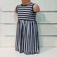 Нова детска моряшка рокля с висока талия от 1 година до 7 години, снимка 2 - Детски рокли и поли - 29040436