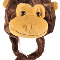 Плюшена шапка маймунка, снимка 1 - Шапки, шалове и ръкавици - 43312282