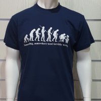 Нова мъжка тениска с трансферен печат Човешка еволюция, снимка 5 - Тениски - 28252991