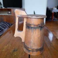 Стара дървена халба,чаша, снимка 3 - Други ценни предмети - 39069603