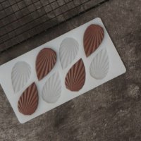 8 големи капковидни релефни листа силиконов молд форма за шоколад фондан декор торта украса, снимка 1 - Форми - 27952542