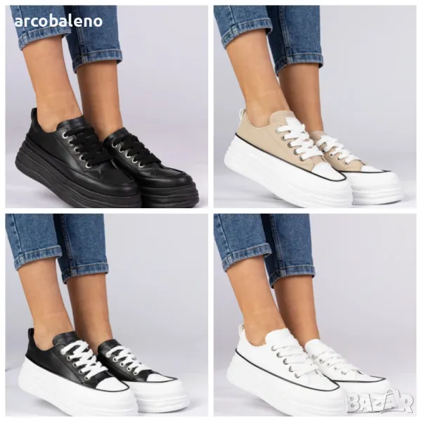 Дамски маратонки с висока подметка Selina, 4цвята , снимка 1