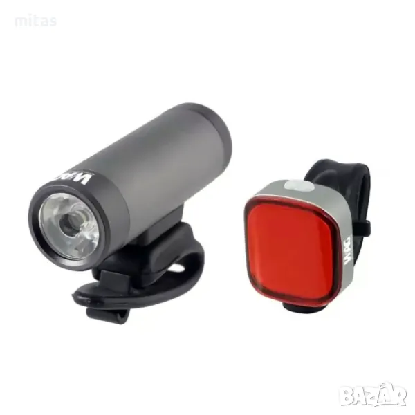 Комплект LED светлини за велосипед WagBike USB, Акумулаторни, Фар/Стоп, снимка 1