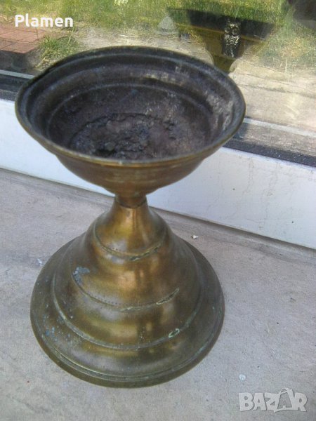 Стар бронзов свещник, снимка 1