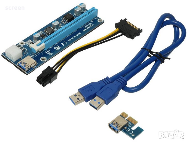 PCI Riser екстендер за майнинг/mining Ver 006c 6pin PCI за карти RTX, снимка 1