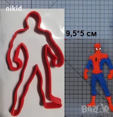 Човек Спайдърмен пластмасов резец форма фондан тесто бисквитки, снимка 1