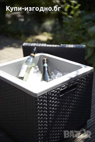 Кутия за напитки и стол - Allibert Ice Cube Germany с лек дефект , чисто нова с кутия , графит цвят, снимка 1