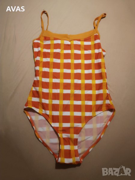 Нов цял бански 38 M номер оранжево и жълто на квадратчета, снимка 1