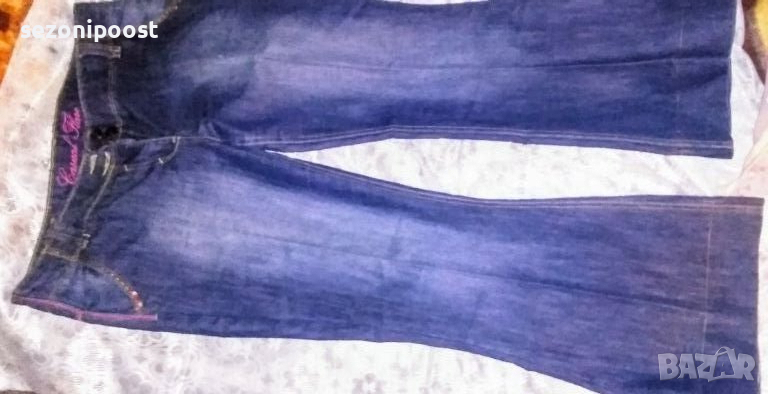 Дамски стилни и красиви разкроени дънки с ръб тип панталон-Л/ХЛ, снимка 1