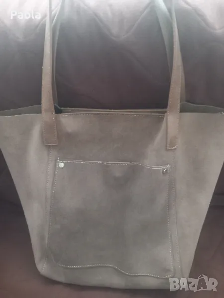 Дамска чанта естествена кожа/велур, снимка 1