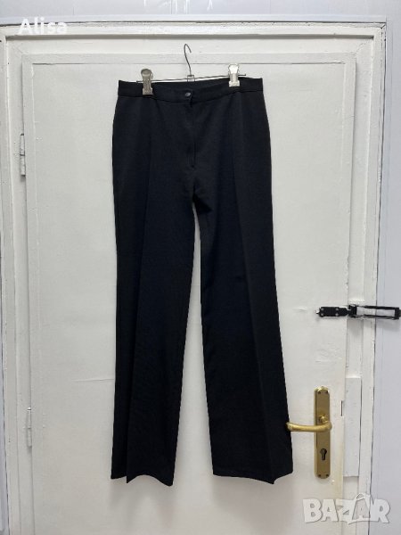 Дамски черен панталон с широки крачоли, снимка 1
