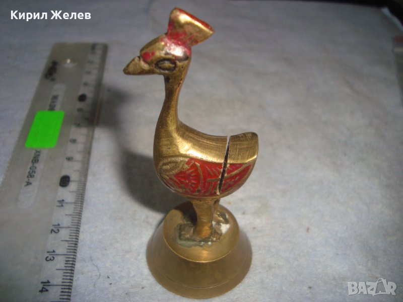 КРАСИВА СТАРА БРОНЗОВА ФИГУРКА - ПТИЦА МАЙСТОРСКА ИЗРАБОТКА СТАТУЕТКА 25134, снимка 1