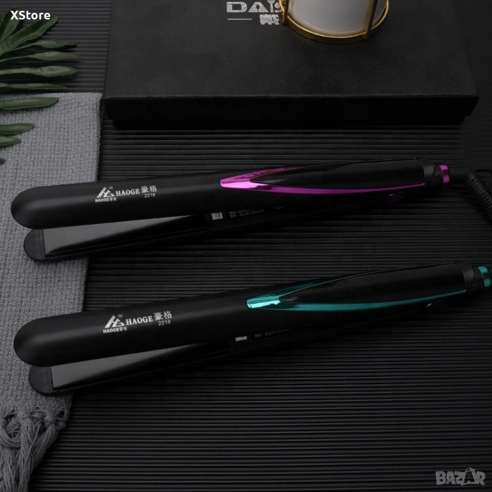 Професионална преса за изправяне на коса с турмалинови керамични плочи, снимка 1