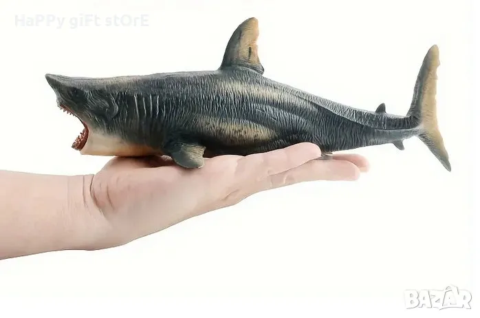 Челюсти на ужасa – Реалистична фигурка на праисторическа акула мегалодон, снимка 1