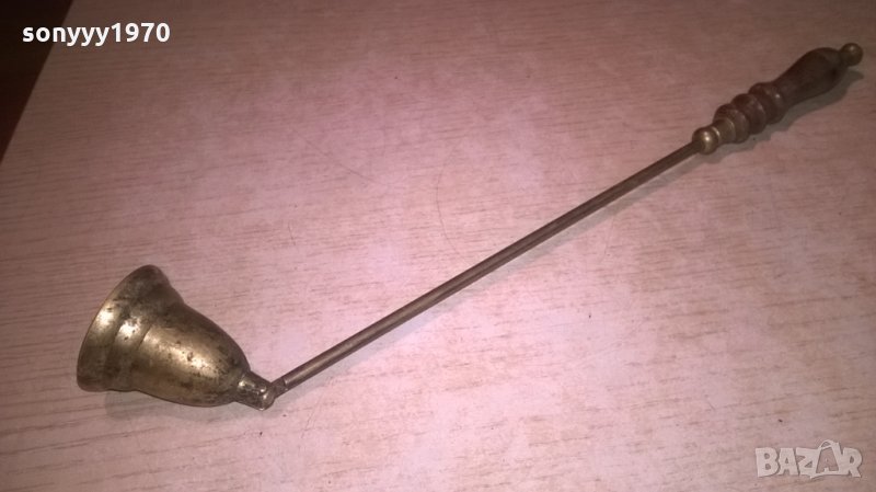 поръчано!!! антика-уред за гасене на свещи-мед/месинг-внос франция, снимка 1