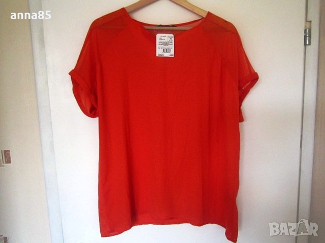 Нова шифонена червена блуза, снимка 1