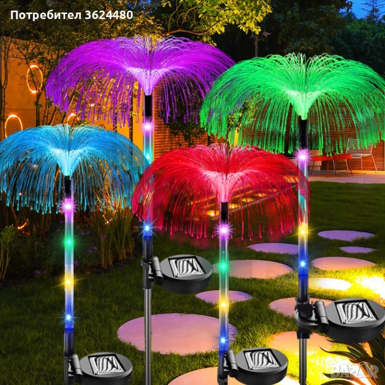 Соларна LED лампа за градина с дизайн на медуза 4469, снимка 1