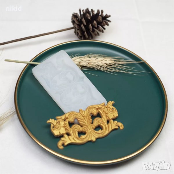 ОР 73 Орнамент силиконов молд форма фондан поколад гипс декор, снимка 1