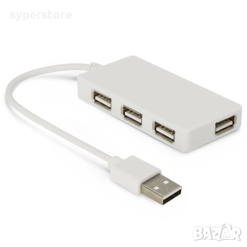 USB Хъб USB2.0 Разклонител Digital One SP00164 - 4 изхода бял, снимка 1