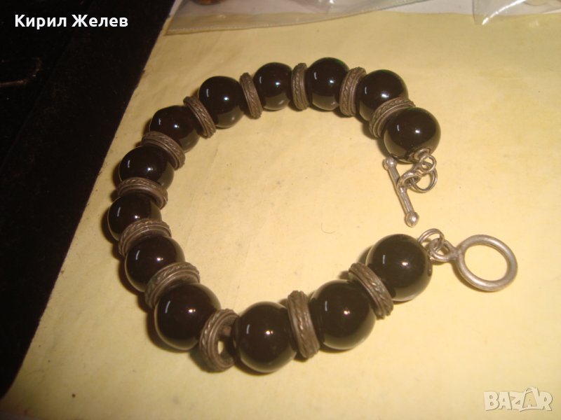 АРТ ХЕНД-МЕЙД ГРИВНА КЕРАМИКА БРОНЗ ПОСРЕБРЯВАНЕ 22790, снимка 1