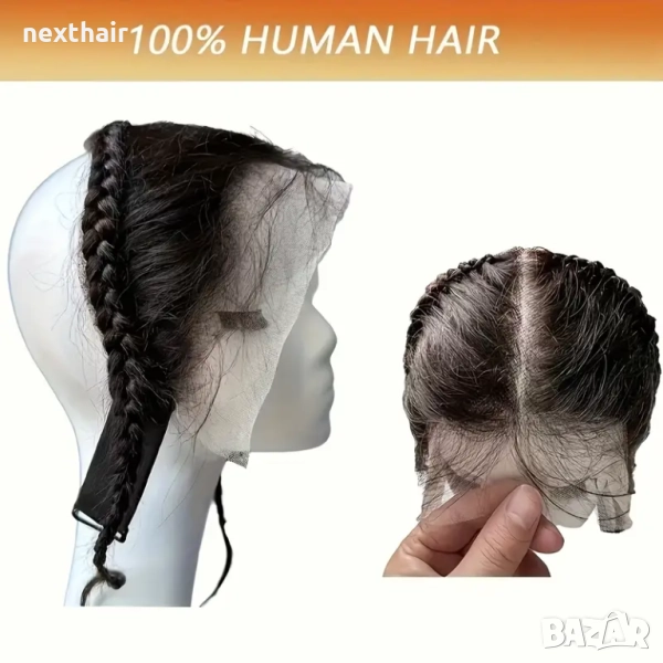 Тупе естествен косъм плитки, снимка 1