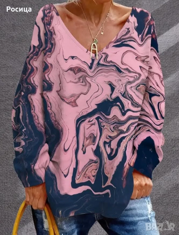 Дамска блуза с дълъг ръкав размер 3ХЛ има разтегливост нова , снимка 1