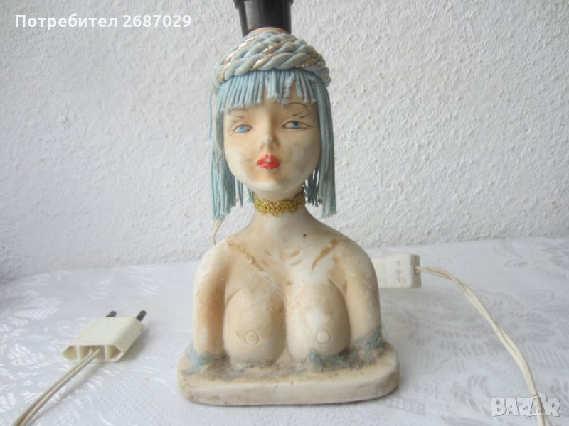 Лампа, настолна нощна. момиче, бюст , снимка 1