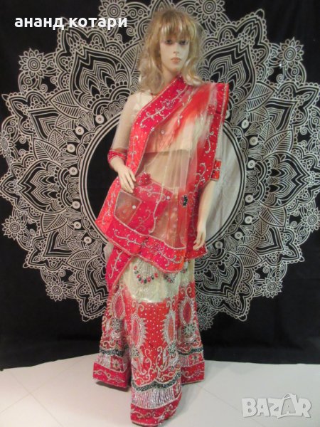 Индийска сватбена рокля - ленга и аксесоари, снимка 1