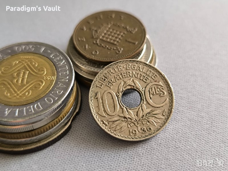 Mонета - Франция - 10 сентима | 1936г., снимка 1