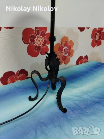 настолна лампа от ковано желязо , снимка 2 - Настолни лампи - 53144224