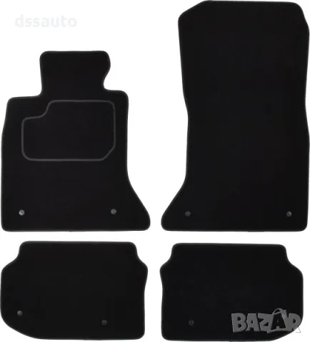 Комплект велурени стелки за BMW 5 серия  F10 седан (2010–2017) черни