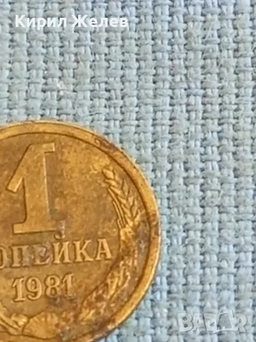Стара монета 1 копейка 1981г. СССР рядка за КОЛЕКЦИЯ ДЕКОРАЦИЯ 70981, снимка 3 - Нумизматика и бонистика - 48023151
