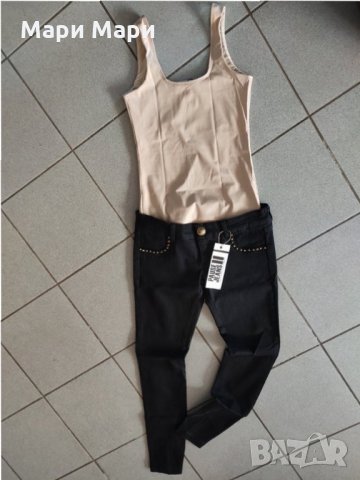 Pause Jeans черни дънки с капси, снимка 1 - Дънки - 28434755