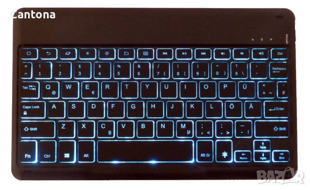 Мини безжична Bluetooth клавиатура с 7 цветна подсветка,  Android, WIndows, iOS, снимка 2 - Клавиатури и мишки - 40731917