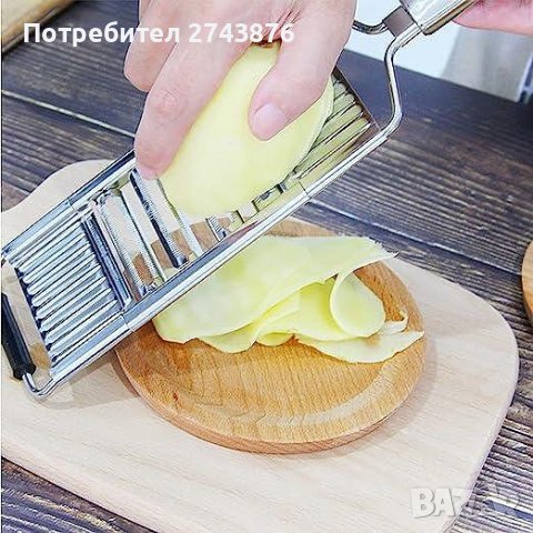 Мултифункционално ренде-слайсър с три приставки,Неръждаема стома,35Х8,5см, снимка 8 - Аксесоари за кухня - 43830532