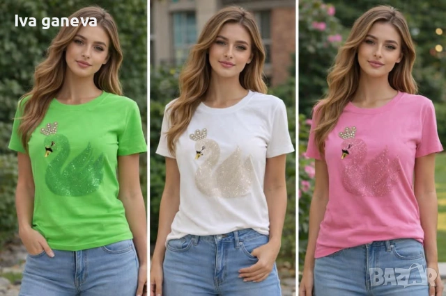 Тениска с лебед 