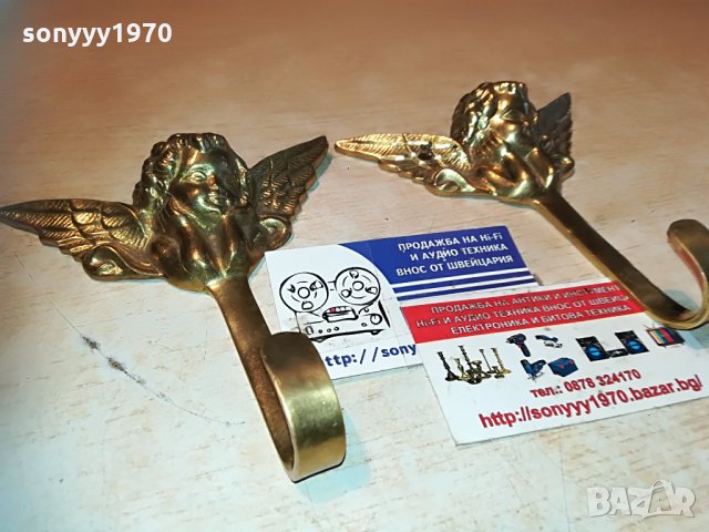 ангели златни ангели 2бр мед/месинг от швеция 0706212040, снимка 6 - Антикварни и старинни предмети - 33139151