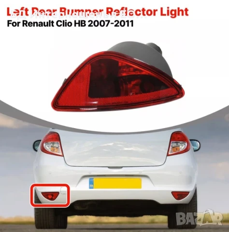8200776055  Заден ляв халоген за мъгла, Renault, Clio III 3, Хечбек, Без фасунга, снимка 5 - Части - 50980507
