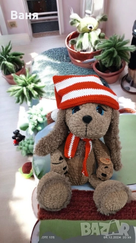 Ръчно плетено кученце, снимка 2 - Плюшени играчки - 47874809