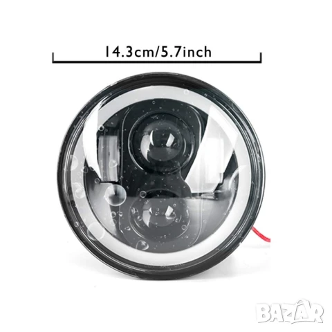 5,75" инча, 14,3см LED мотоциклетен фар Angel Eye за Harley Davidson, снимка 2 - Части - 50812373