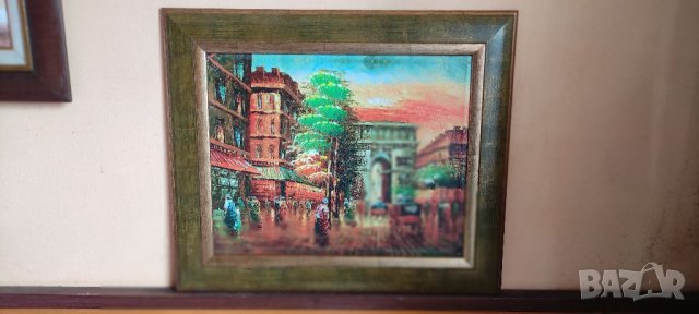 Картина масло, Париж Триумфалната арка, снимка 1