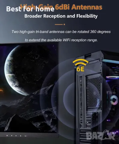 WiFi мрежова карта AX210, 2400 Mbps, Bluetooth 5.3, снимка 5 - Друга електроника - 49409092