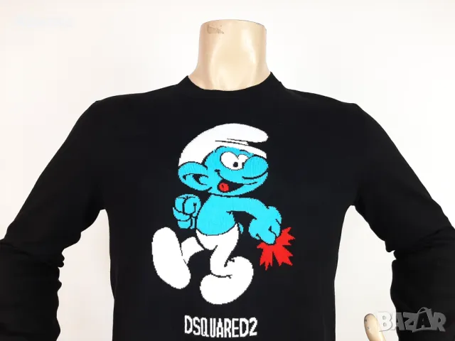 Dsquared2 x The Smurfs - Оригинален мъжки пуловер размер M, снимка 10 - Пуловери - 48271298