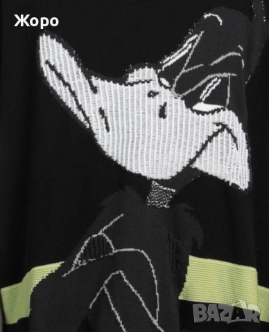 РЯДЪК Iceberg Looney Tunes Daffy Duck Пуловер – Размер M – Нов с Етикети, снимка 4 - Пуловери - 53601939
