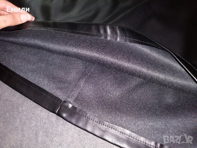 Дамска къса кожена пола с висока талия и колан р-р S, снимка 13 - Поли - 43700926