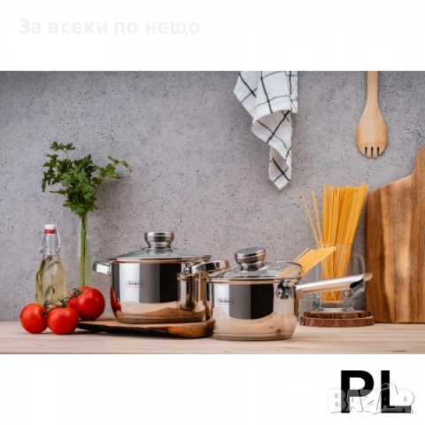 Комплект съдове Rosberg R51210L12BM, 12 части Код P1768, снимка 9 - Съдове за готвене - 53001592