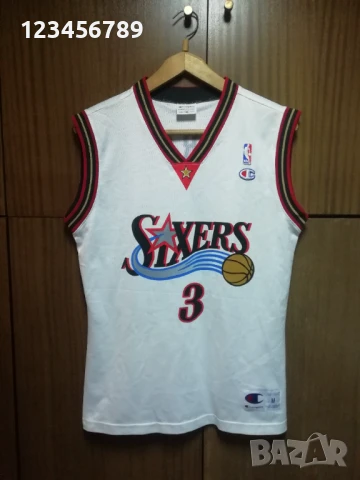 PHILADELPHIA SIXERS IVERSON CHAMPION NBA ОРИГИНАЛЕН ПОТНИК РАЗМЕР М , снимка 2 - Спортни дрехи, екипи - 50911275