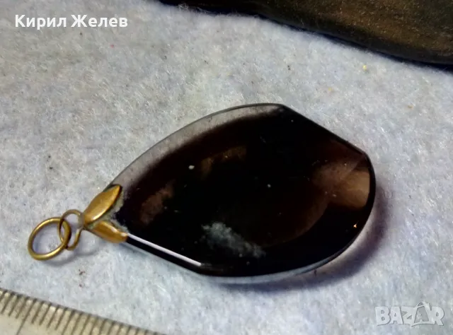 СТАР КРИСТАЛЕН РЕТРО АРТ МЕДАЛЬОН ОПУШЕН КВАРЦ и БРОНЗ 39248, снимка 4 - Антикварни и старинни предмети - 48828804