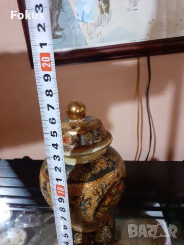Сатцума Satsuma стара ваза буркан порцелан маркиран, снимка 7 - Антикварни и старинни предмети - 43170995